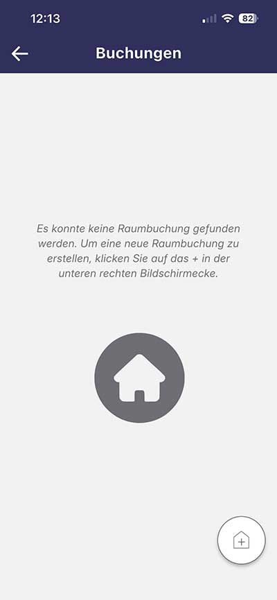 Für die Raumauswahl auf + Klicken.